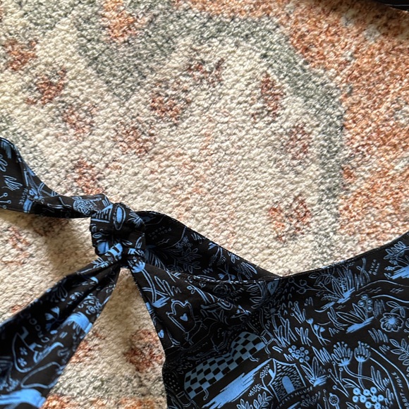 Black and Blue whimsical Rayon Top - Picture 6 of 7